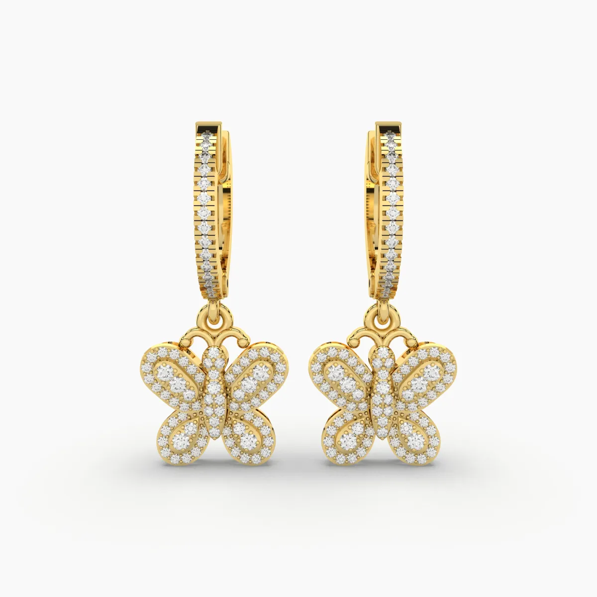 Pave Butterfly Huggie Earrings