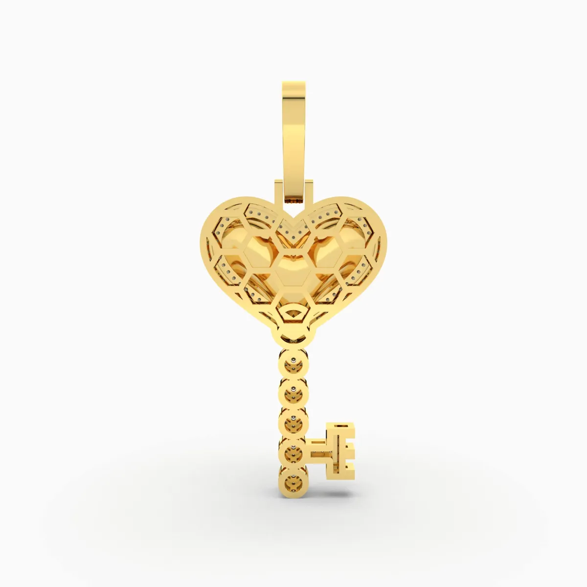 Heart Key Pendant With 1.24 CT Natural Diamonds