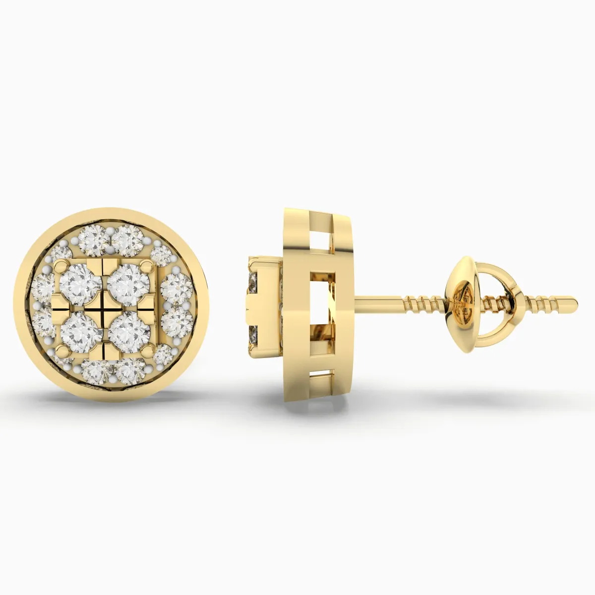 0.25 CT.T.W Gold Round Natural Diamond Stud Earring