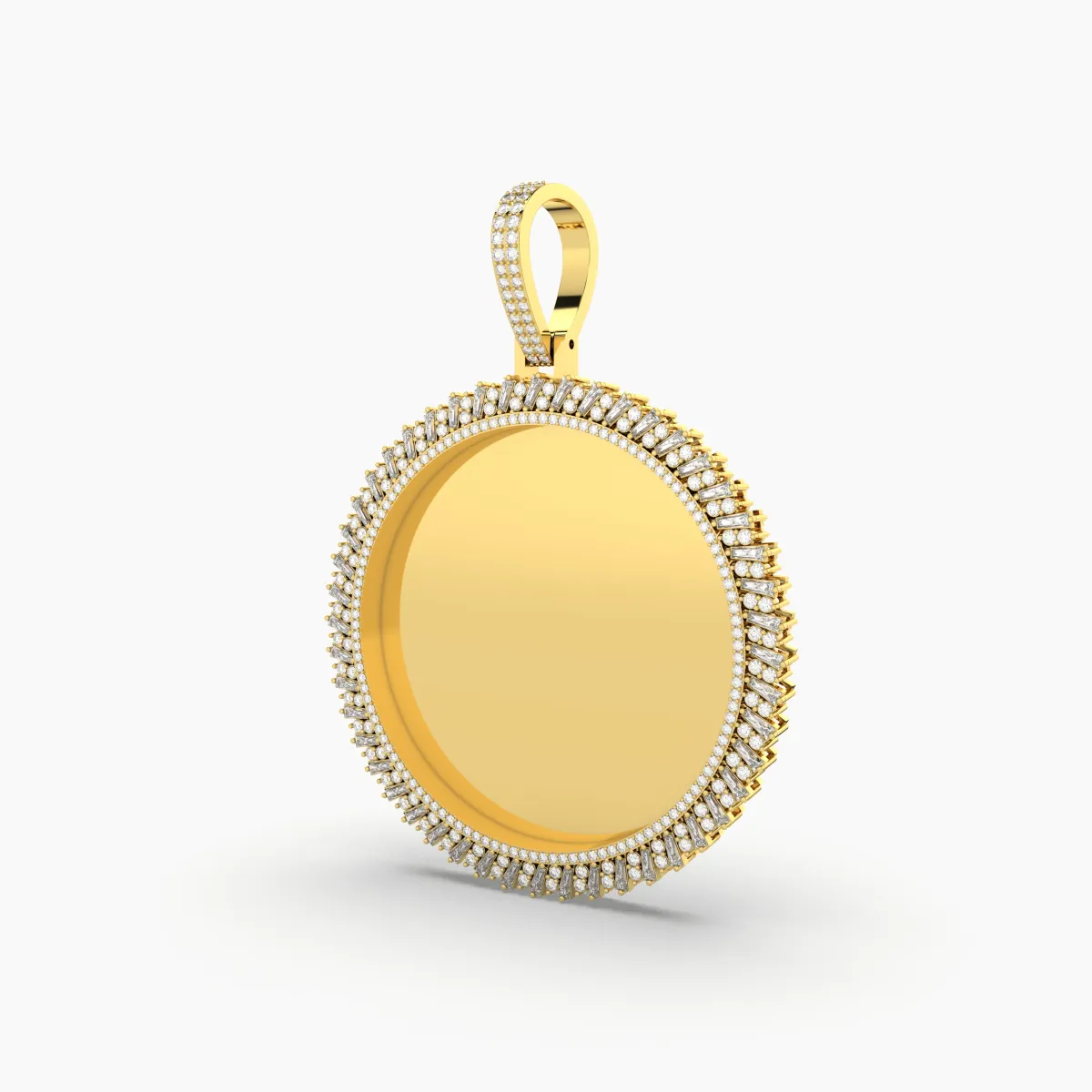 Natural Round Diamond Memory Or Picture Pendant