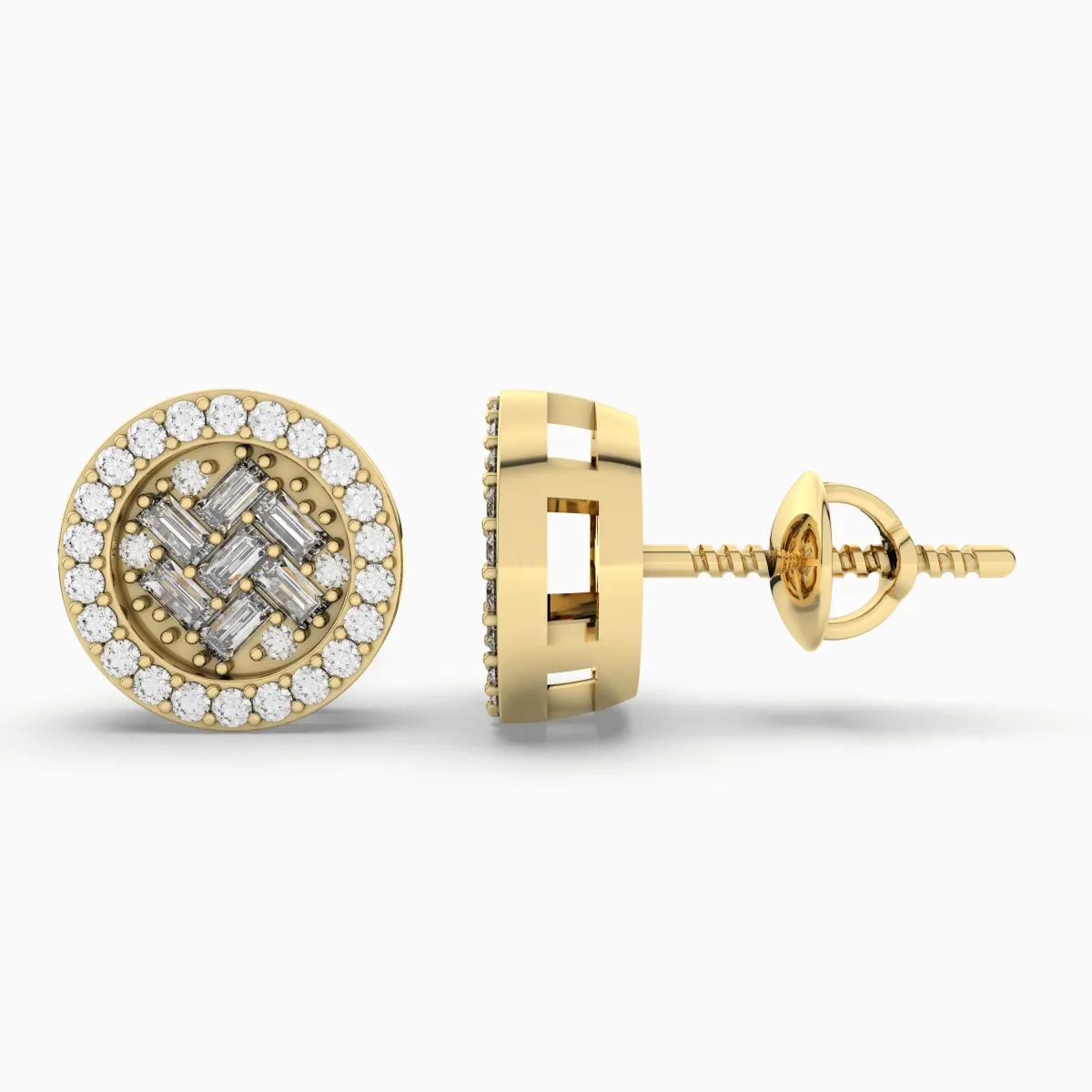 Womens Round Stud Earring
