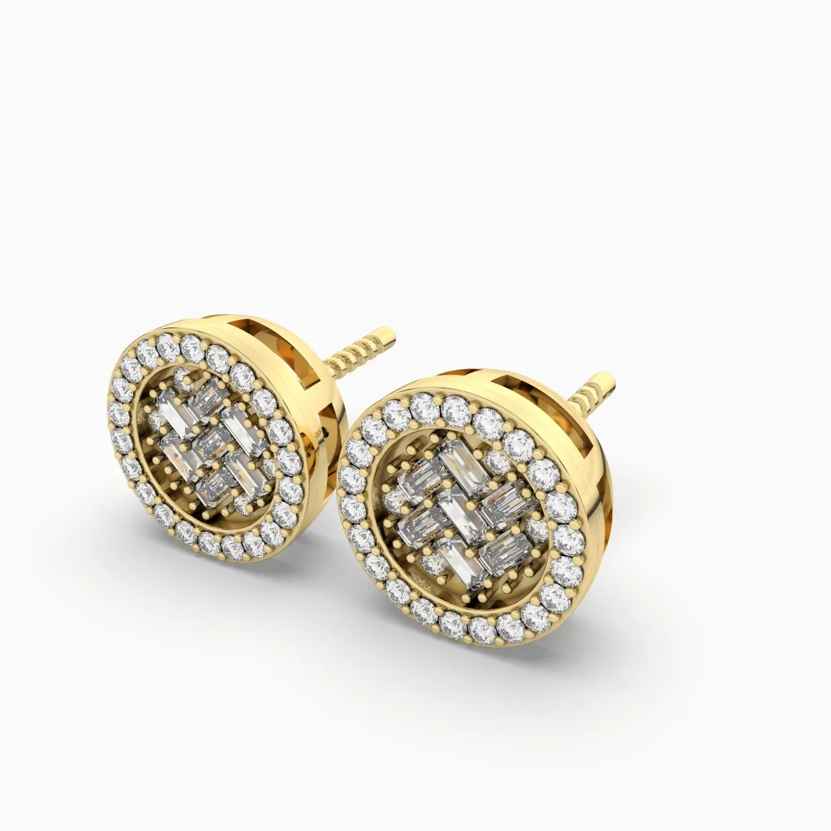 Womens Round Stud Earring