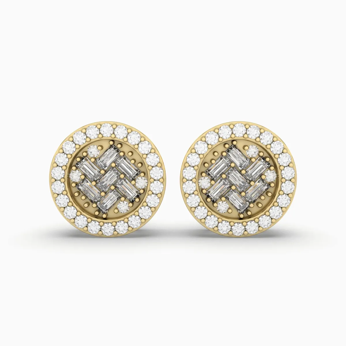 Womens Round Stud Earring