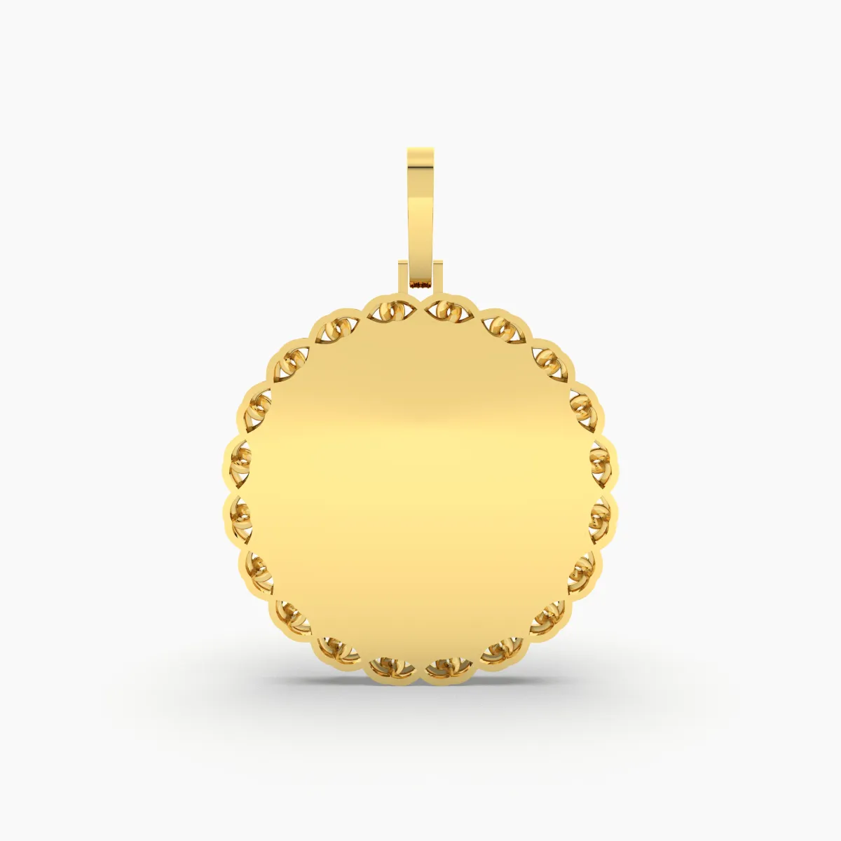 Round Natural Diamond Encrusted Photo Or Memory Pendant