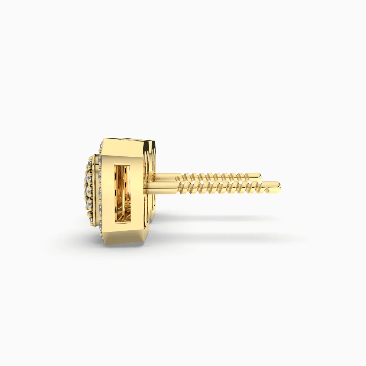 Square 2.43 CT.T.W Natural Diamond Stud Earring