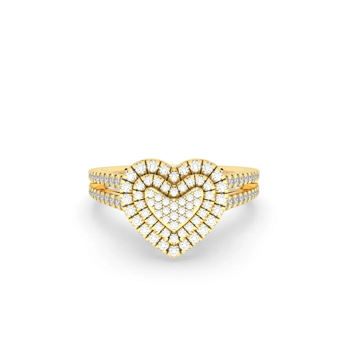 Natural Diamond Ring For Women Heart Design