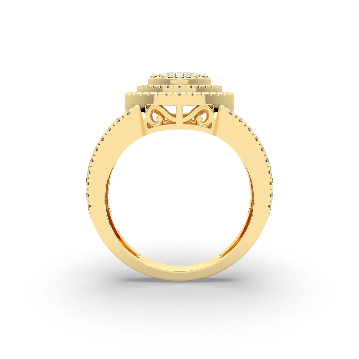 Natural Diamond Cluster Love Adorned Rings