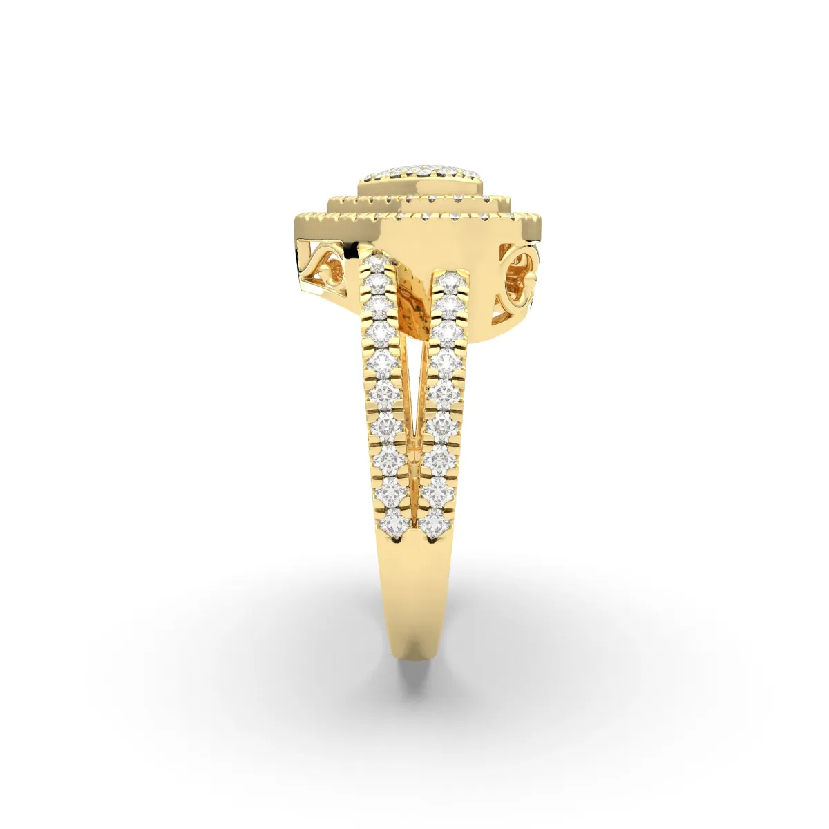 Natural Diamond Cluster Love Adorned Rings