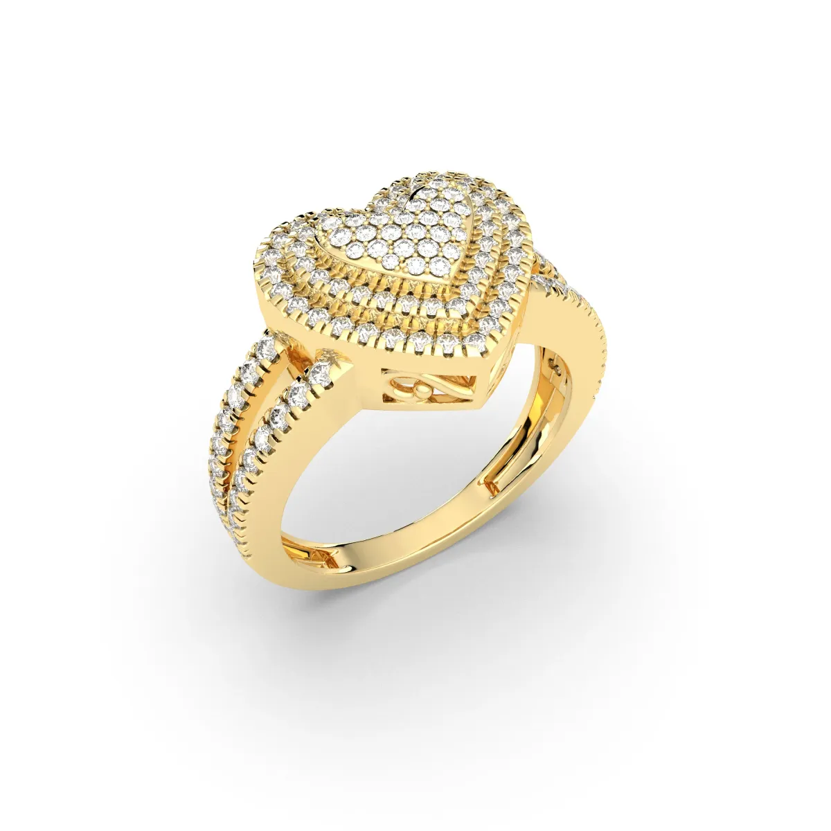 Natural Diamond Cluster Love Adorned Rings