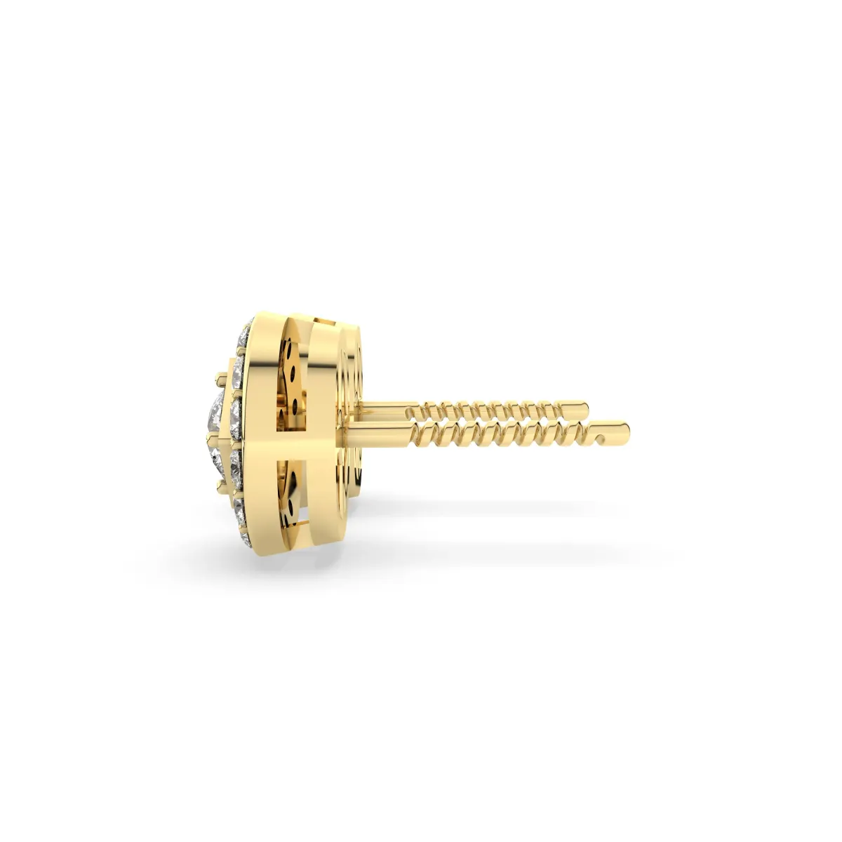 Round Natural Diamond Stud Earring
