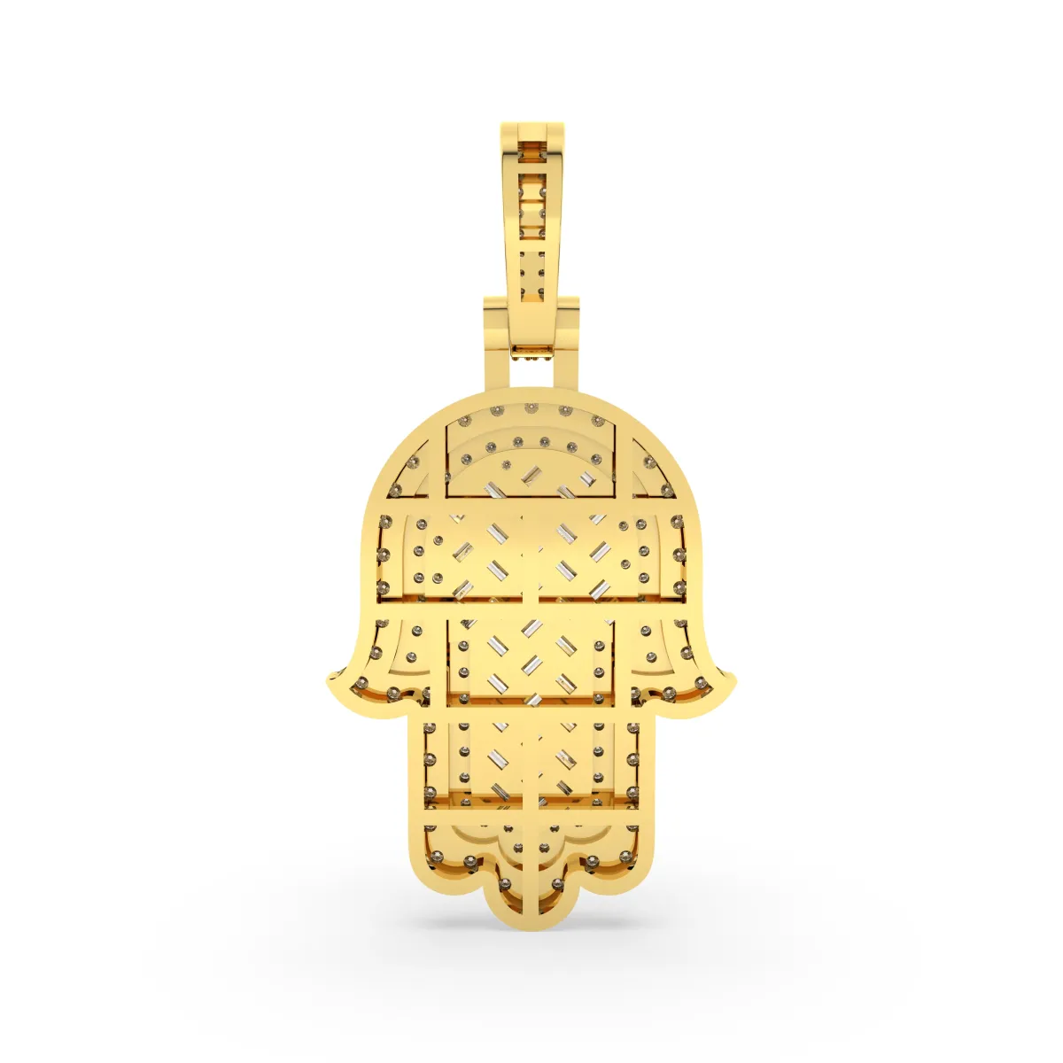 Men'S Hamsa Natural Diamond Charm Pendant