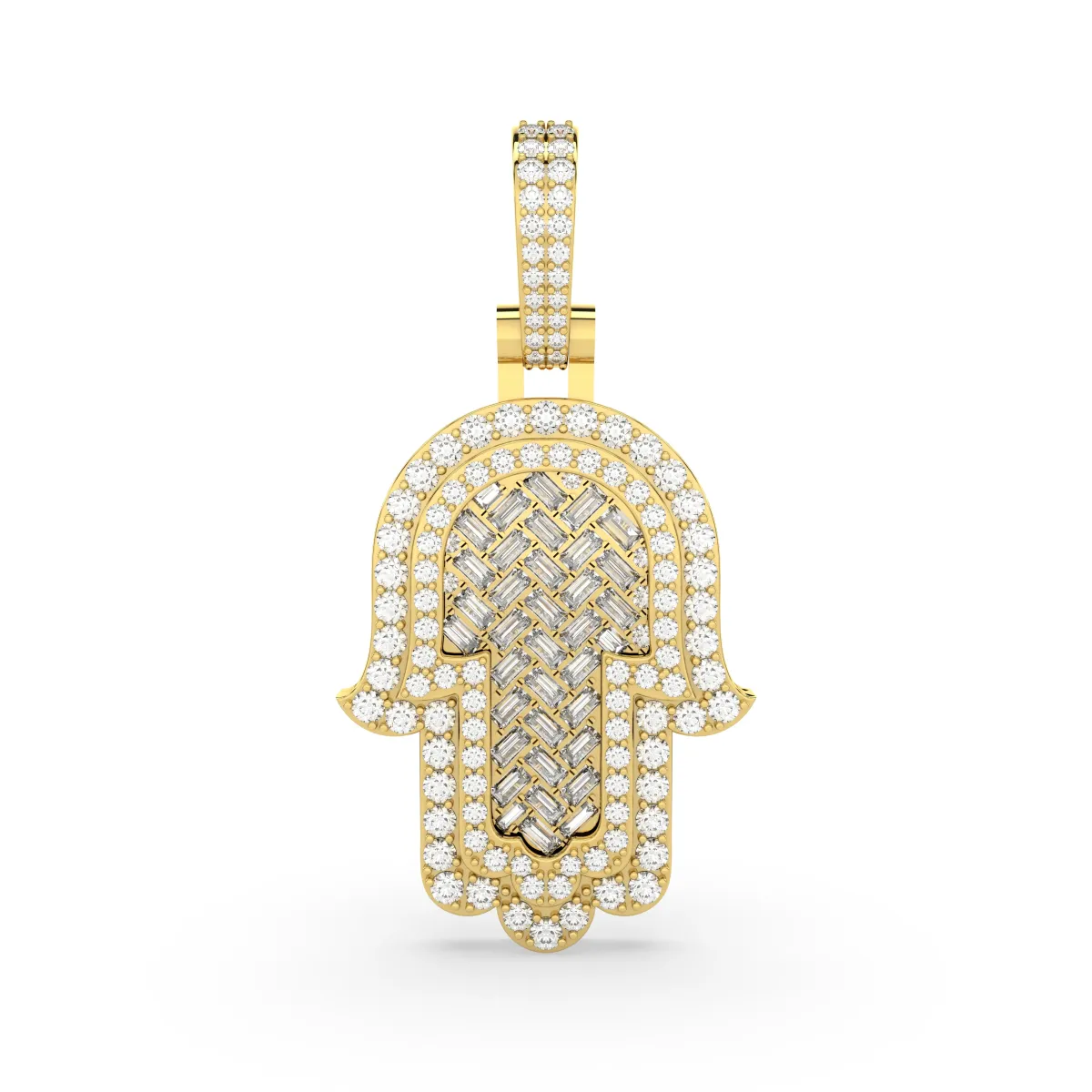 Men'S Hamsa Natural Diamond Charm Pendant