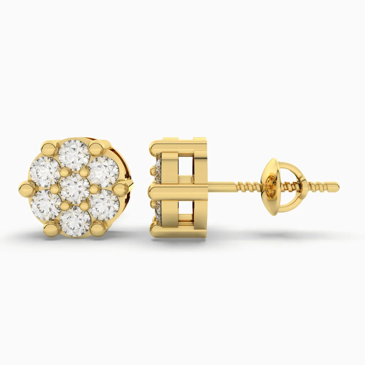 Daily Wear Round Natural Diamond Earrings For Women