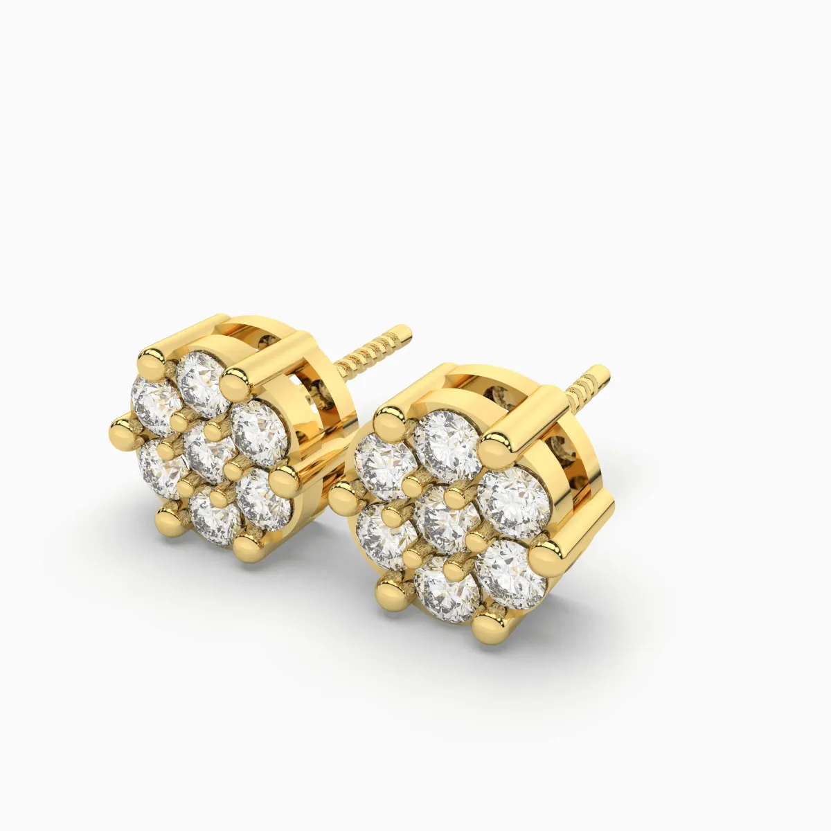 Daily Wear Round Natural Diamond Earrings For Women
