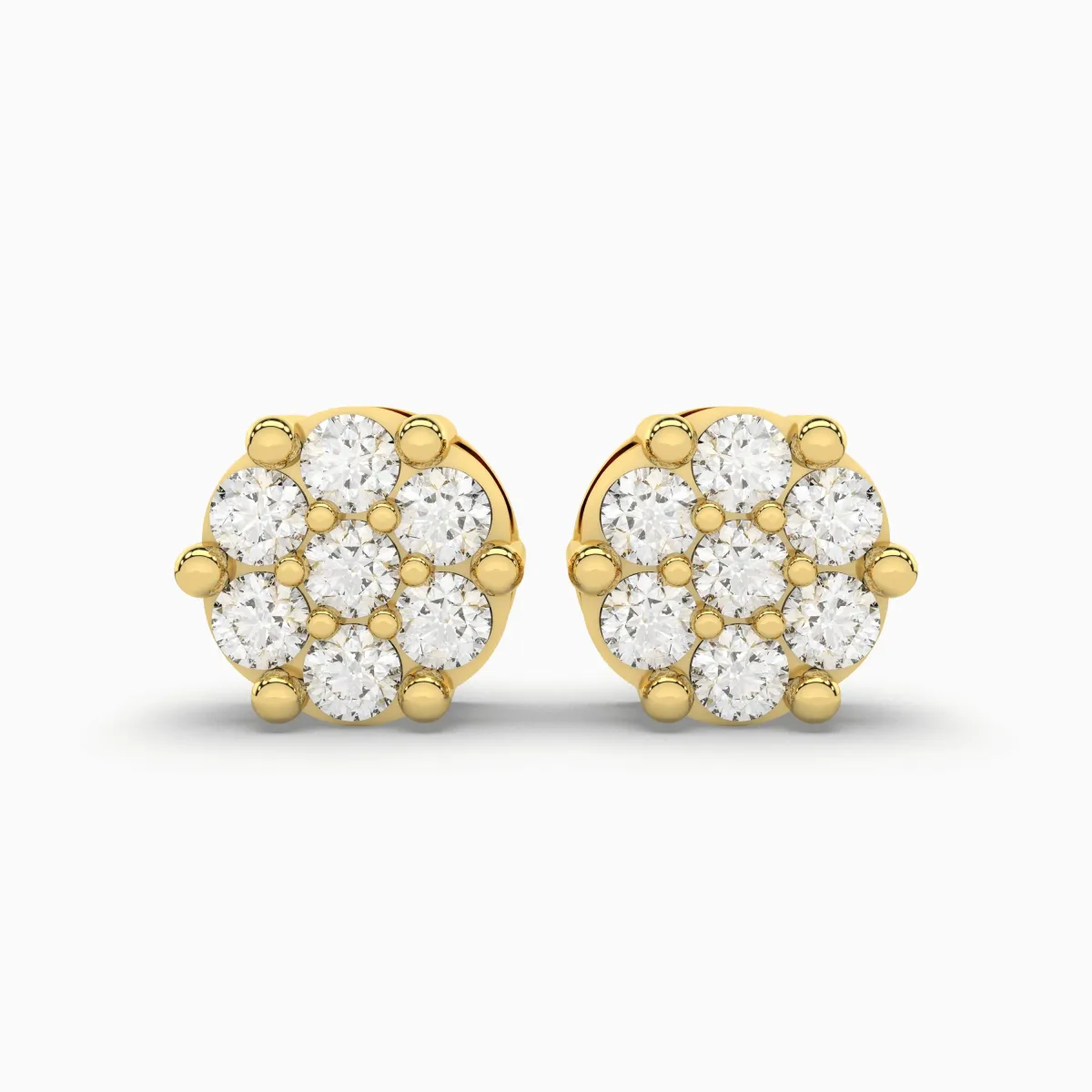Daily Wear Round Natural Diamond Earrings For Women