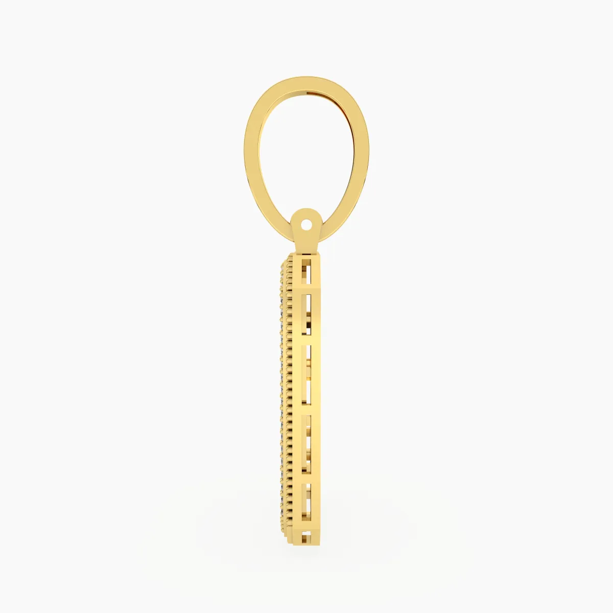 Iced-Out Initial Letter D Lab Grown Diamond Pendant
