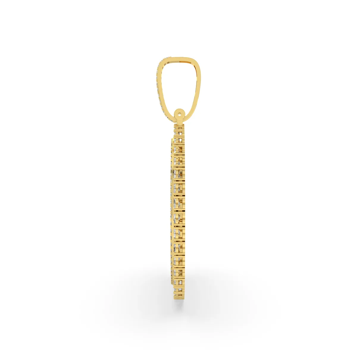 Men'S Round Lab Grown Diamond Memory Picture Frame Pendant