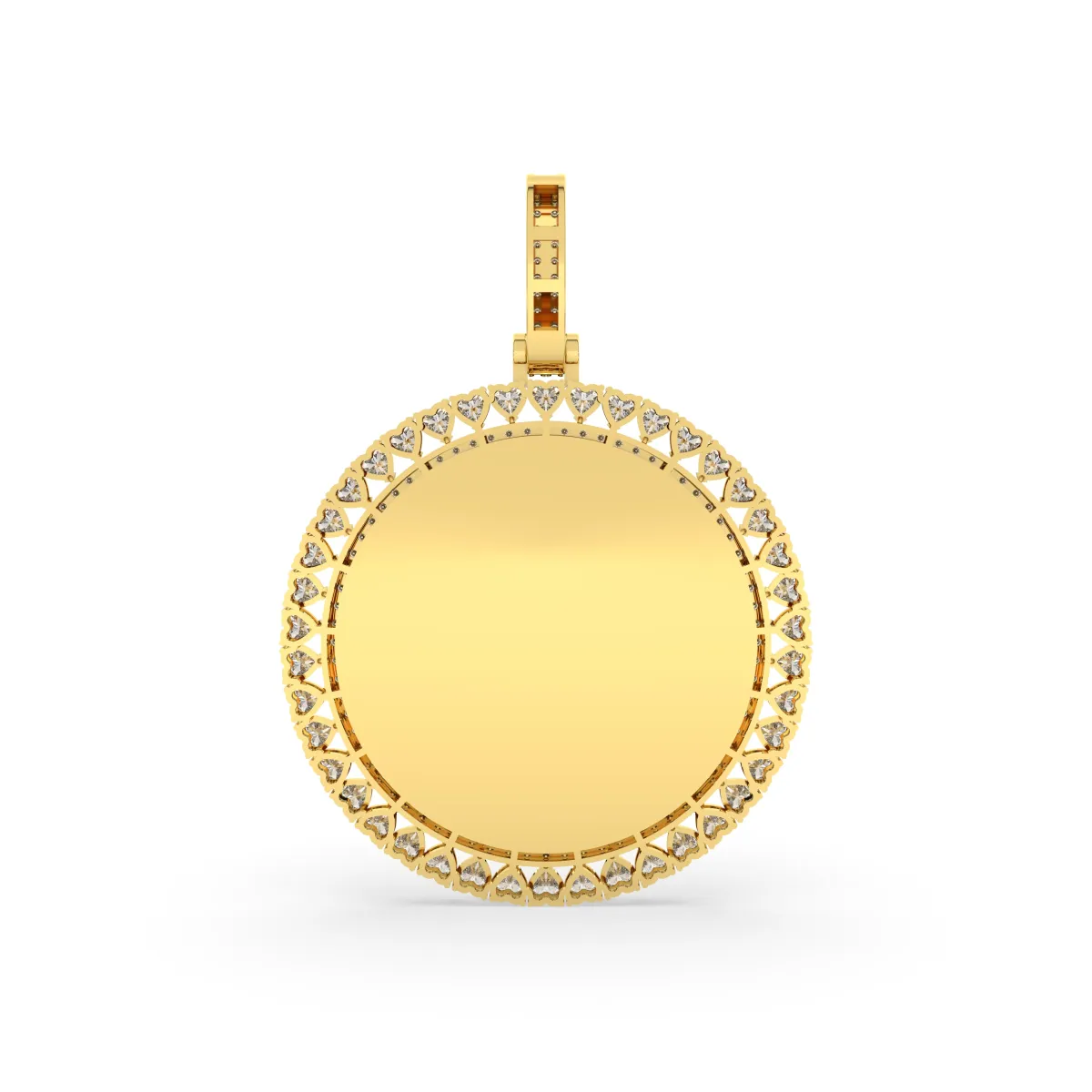 Men'S Round Lab Grown Diamond Memory Picture Frame Pendant