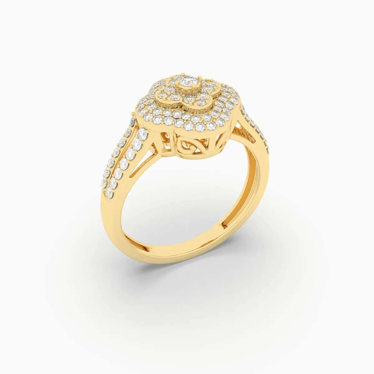Adira Clover Shape Natural Diamond Ring For Women