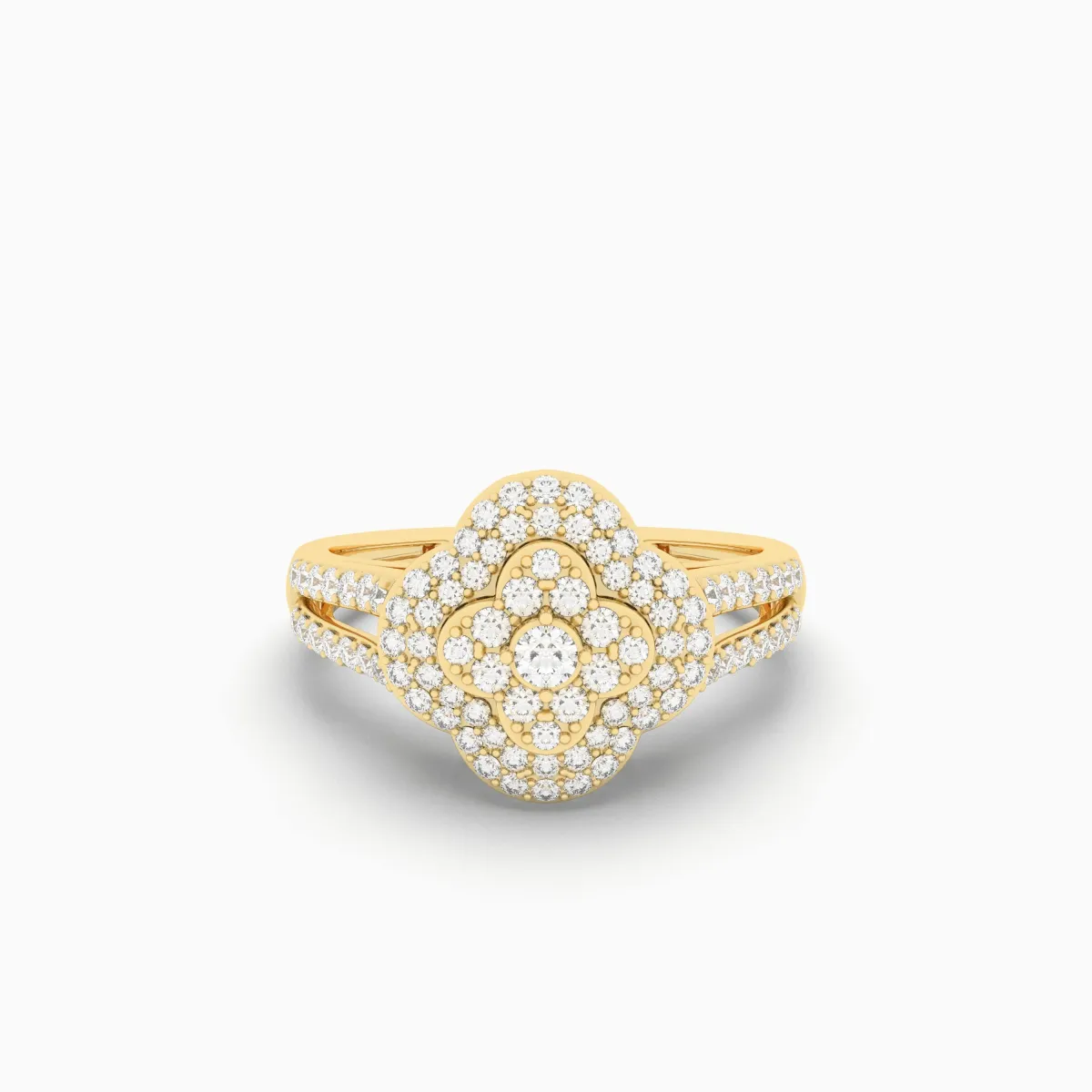 Adira Clover Shape Natural Diamond Ring For Women