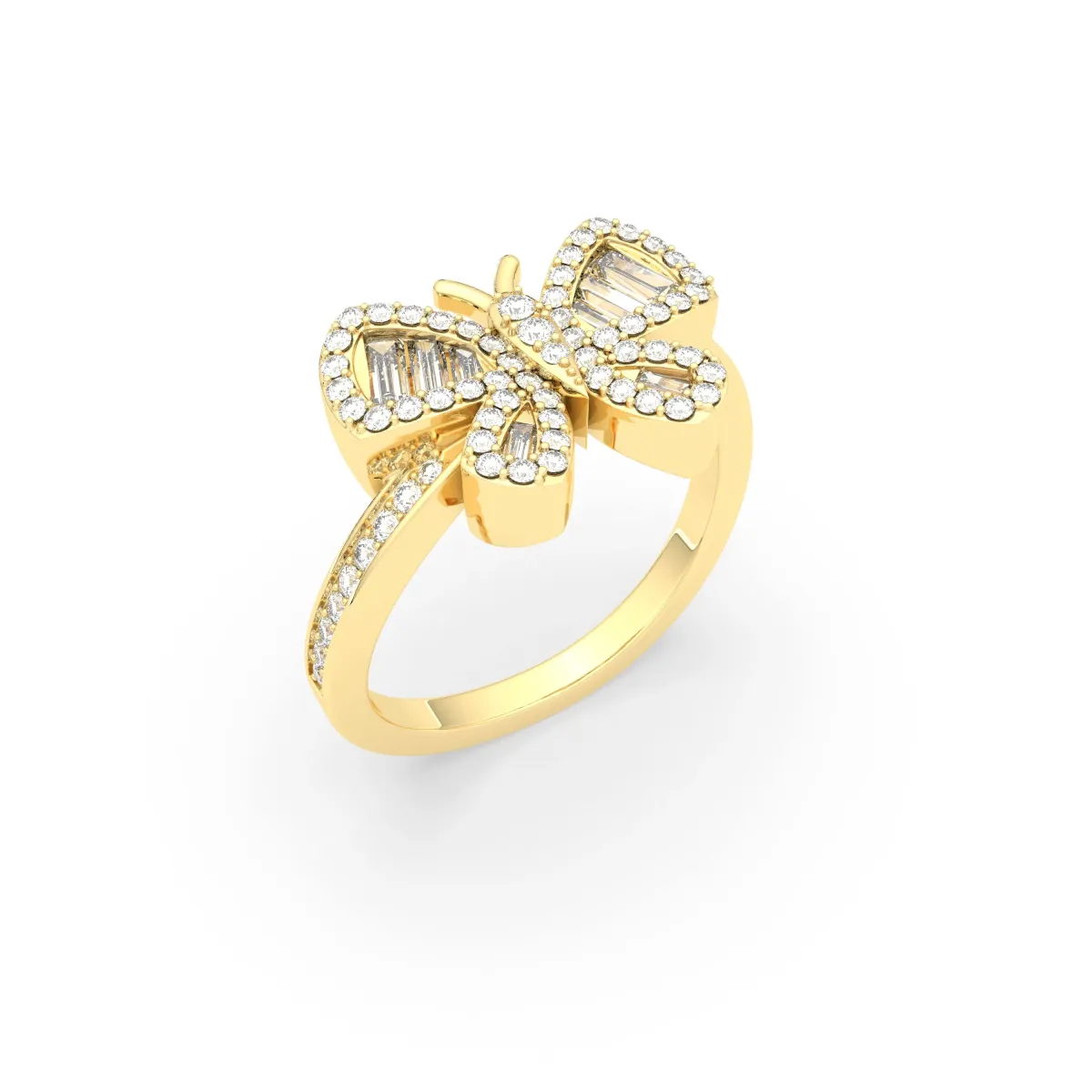 Classic Buttercup Butterfly Natural Diamond Ring
