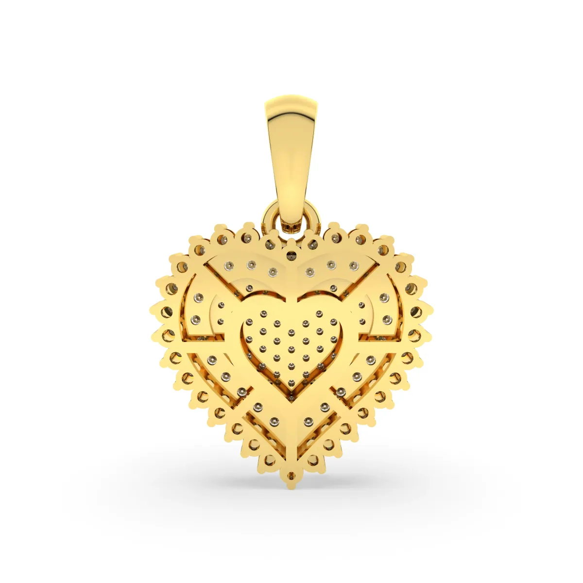 Alluring Heart Pendant With Natural Diamond Accents