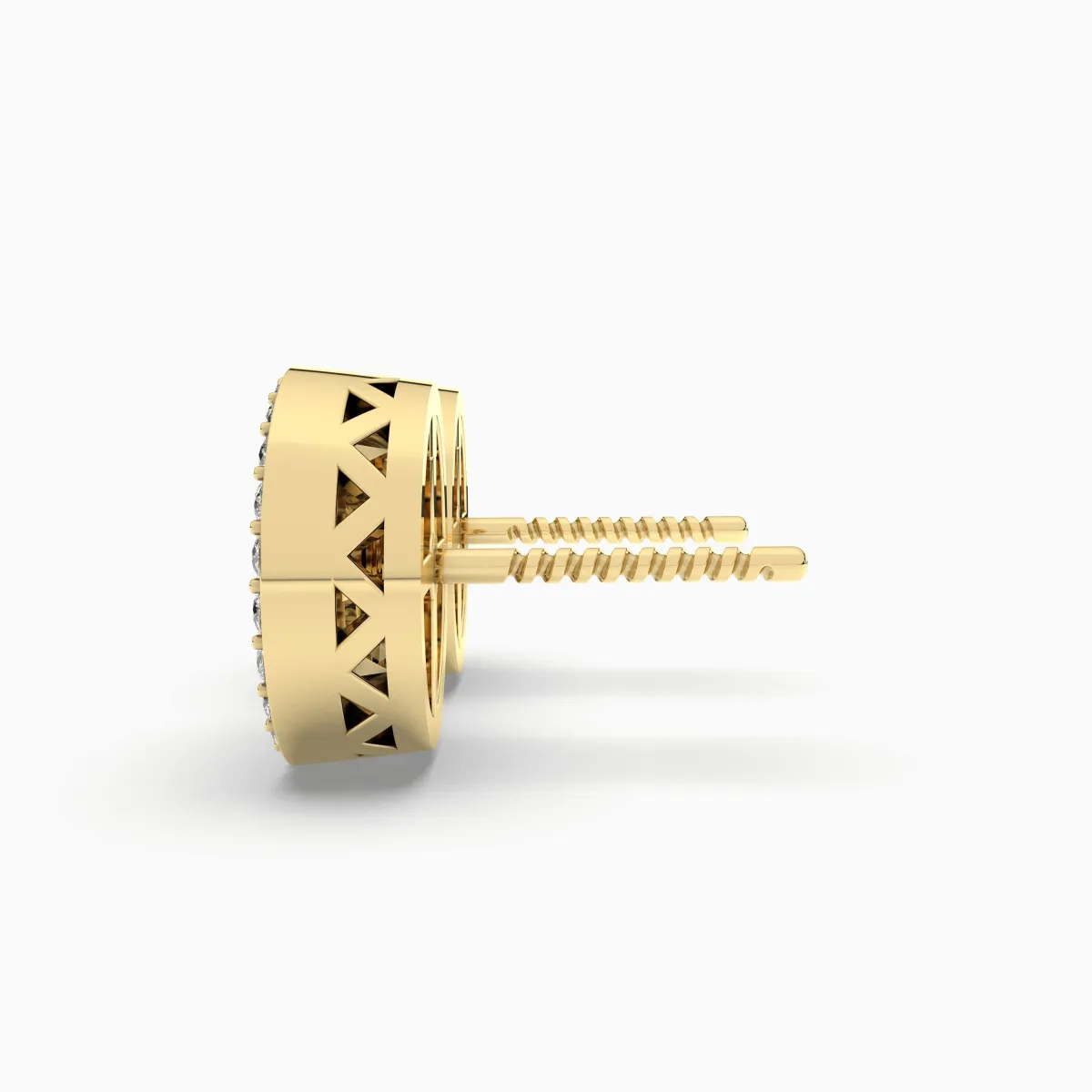 10K Gold Round Natural Diamond Earrings