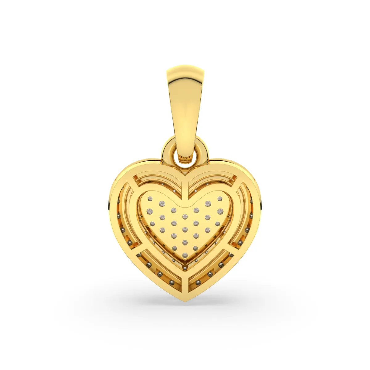 Heart Pendant With Pavé-Set Natural Diamonds