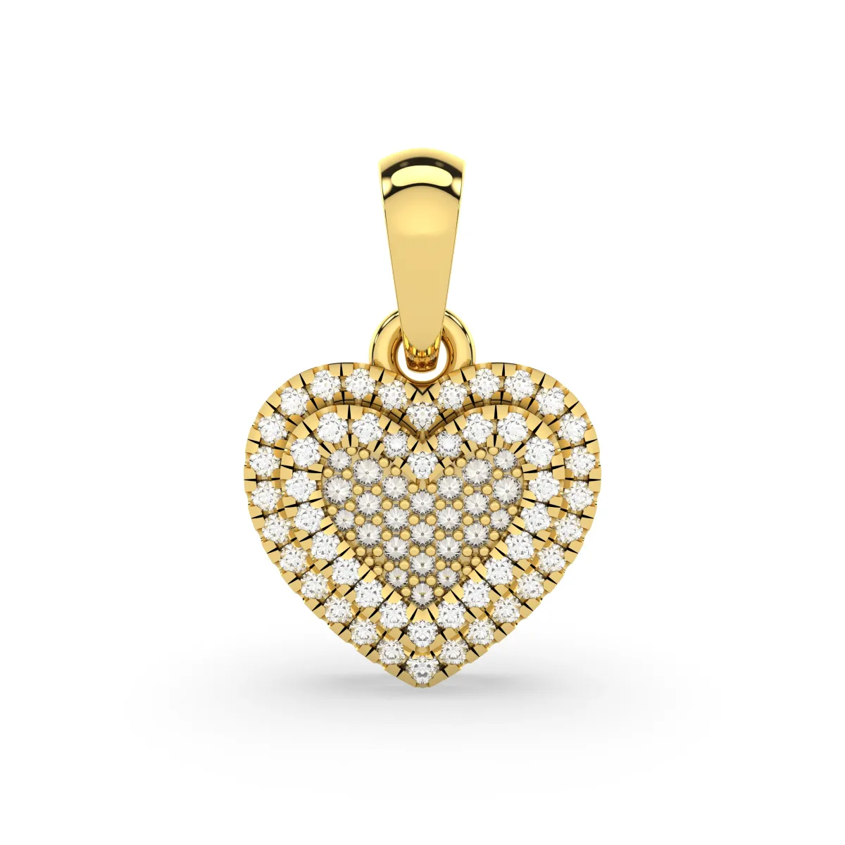 Heart Pendant With Pavé-Set Natural Diamonds