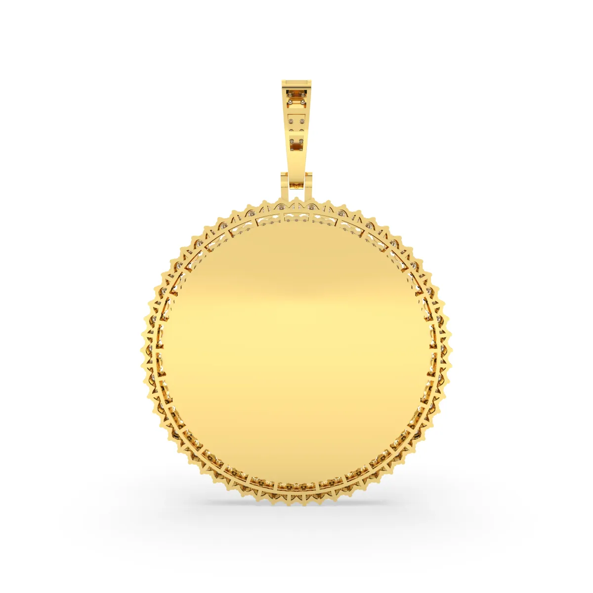 Round Natural Diamond Picture Pendant For Unisex