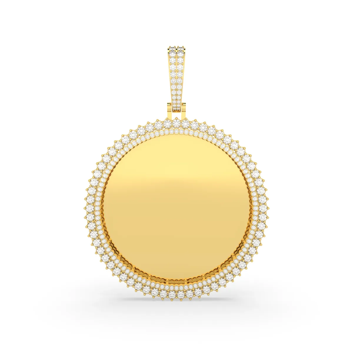 Round Natural Diamond Picture Pendant For Unisex