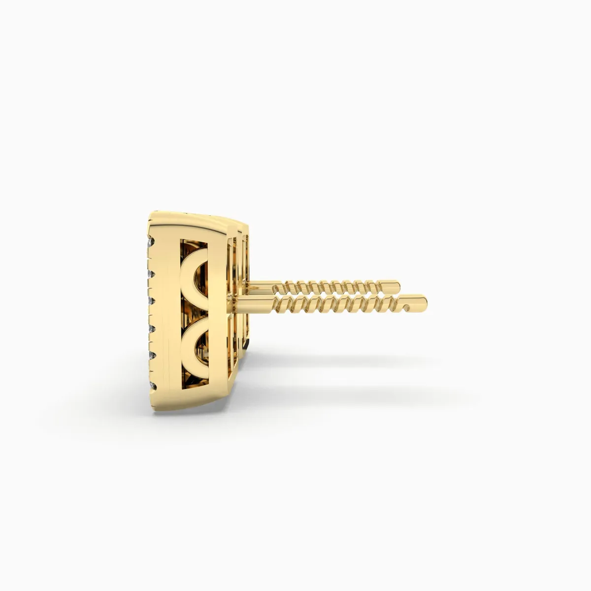 Treasured Square Natural Diamond Stud Earring