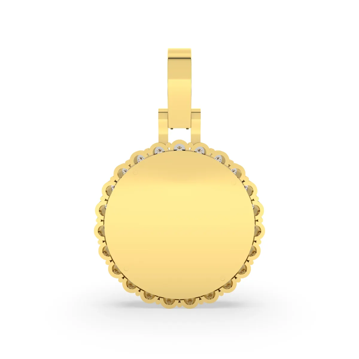 Round Natural Diamond Memory Circle Charm Pendant