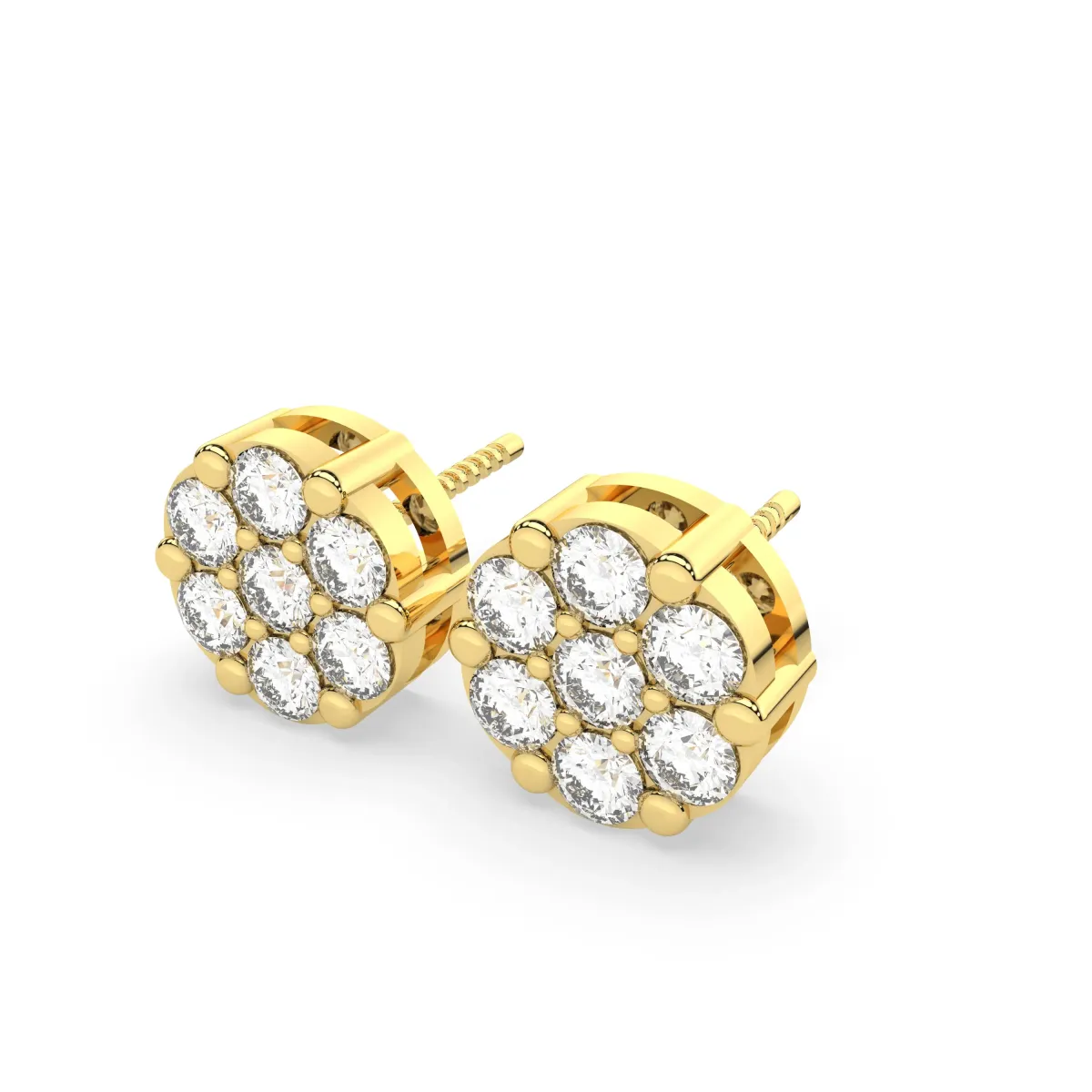 Round Brilliant Cut Natural Diamonds Stud Earrings