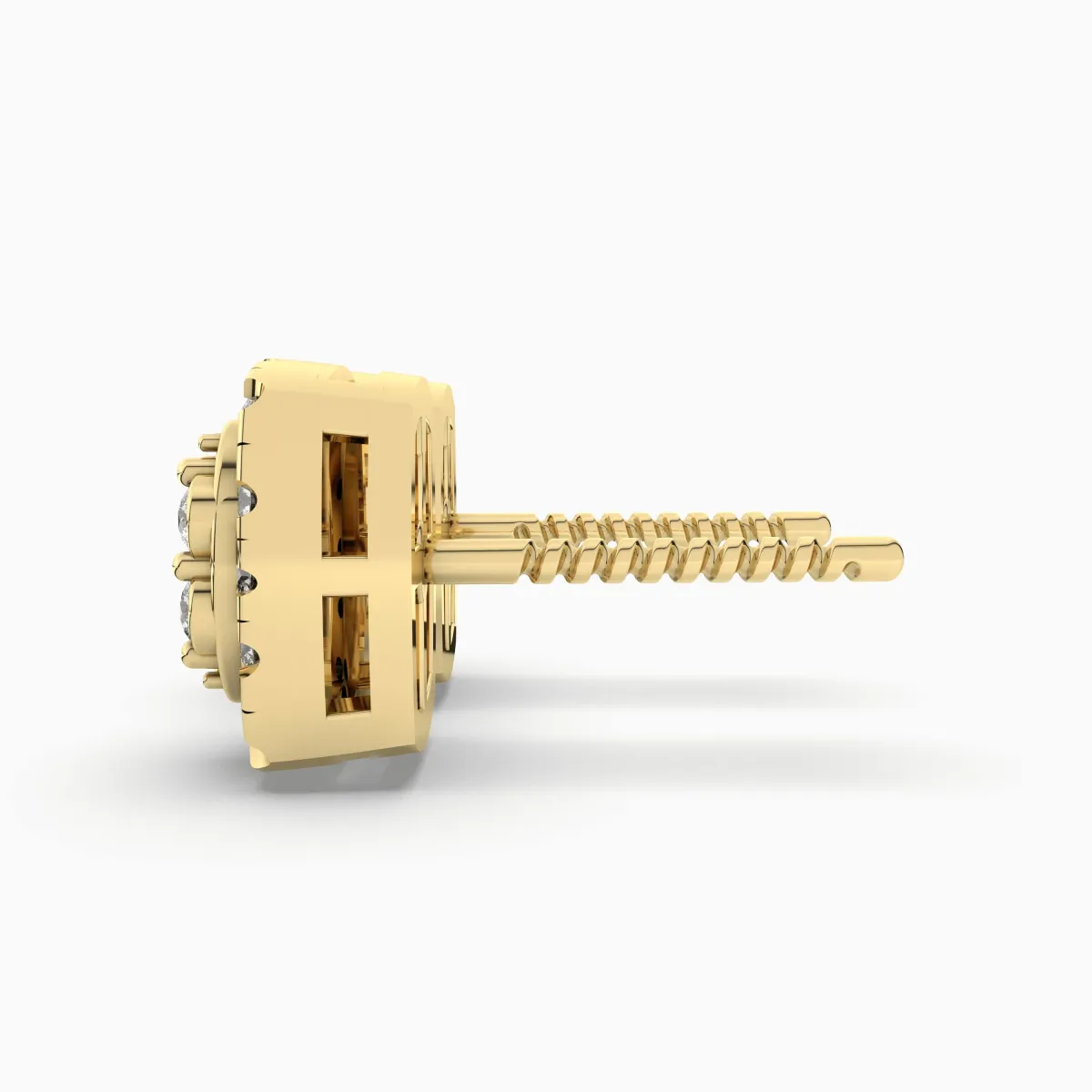 Solid Gold 0.22 Carat Solitaire Natural Diamond Stud Earrings For Unisex