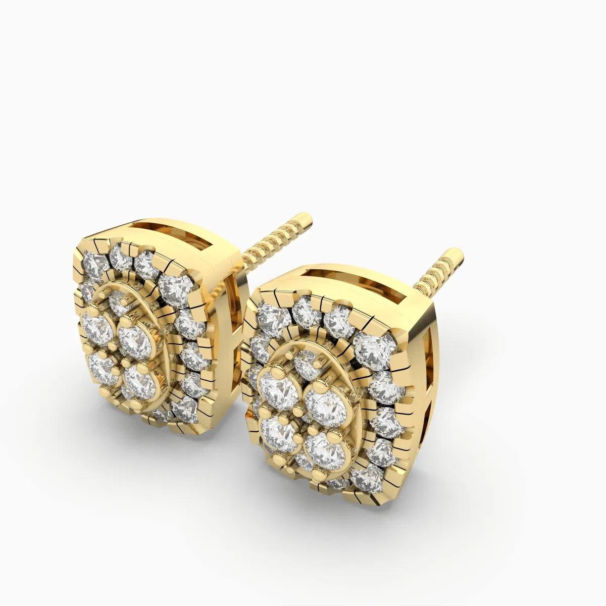 Solid Gold 0.22 Carat Solitaire Natural Diamond Stud Earrings For Unisex