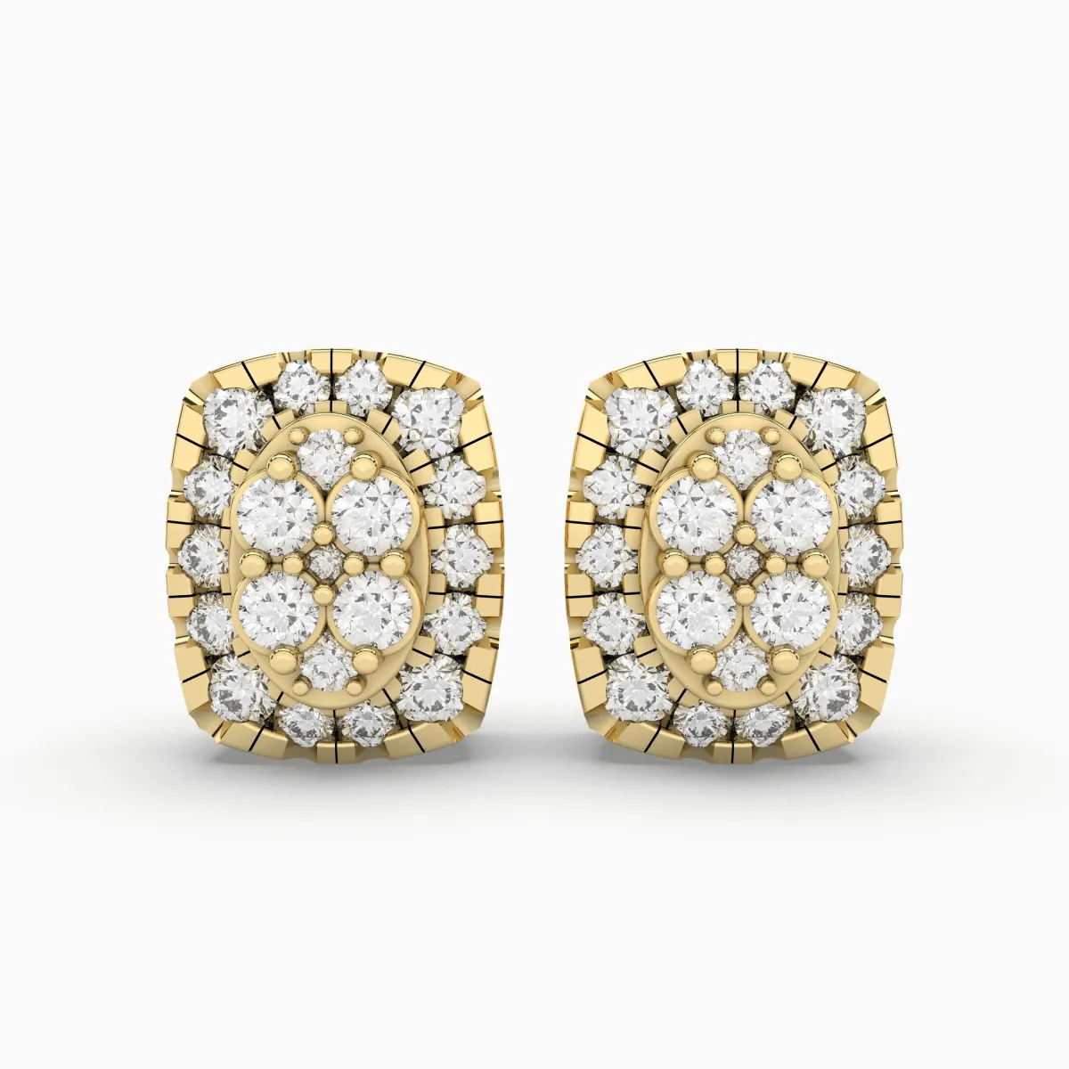 Solid Gold 0.22 Carat Solitaire Natural Diamond Stud Earrings For Unisex