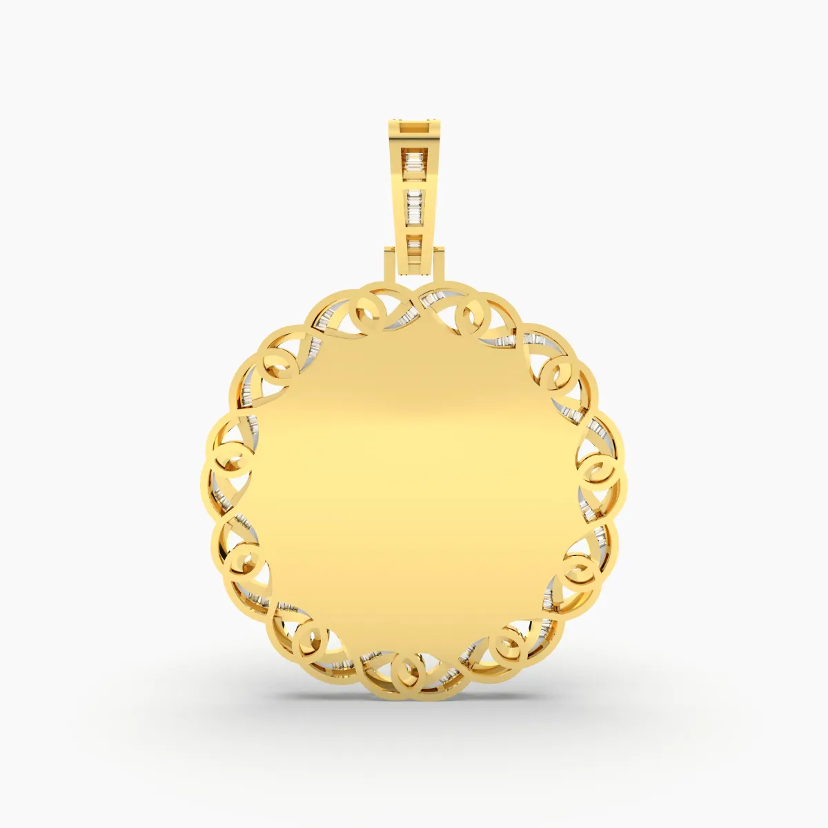 Natural Diamond Picture Or Memory Pendant With Infinity-Link Style Border