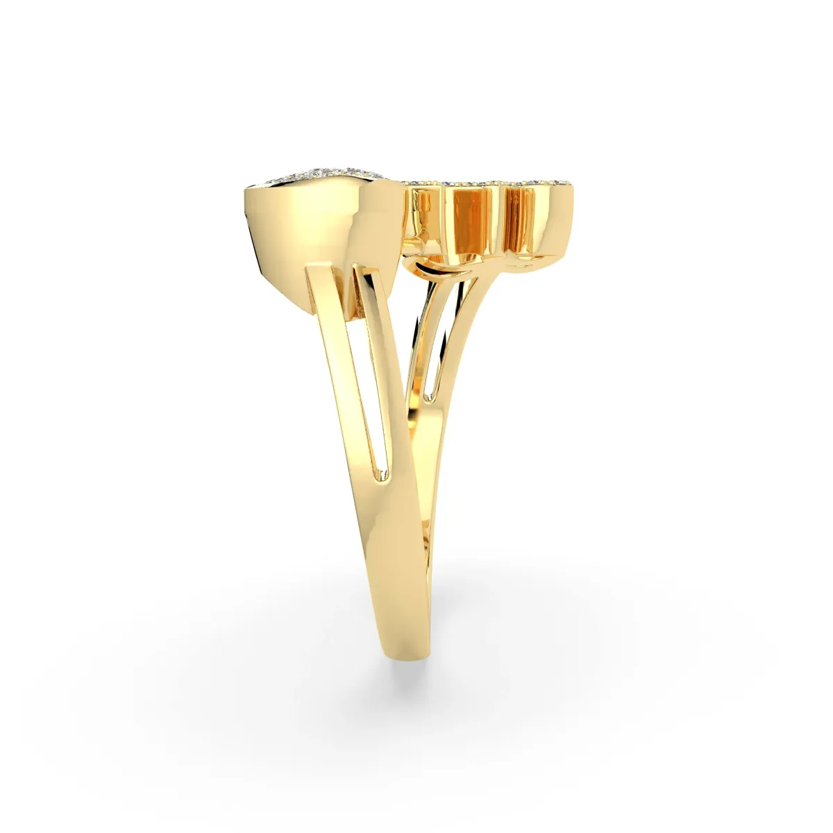 The E Alphabet Natural Diamond Ring