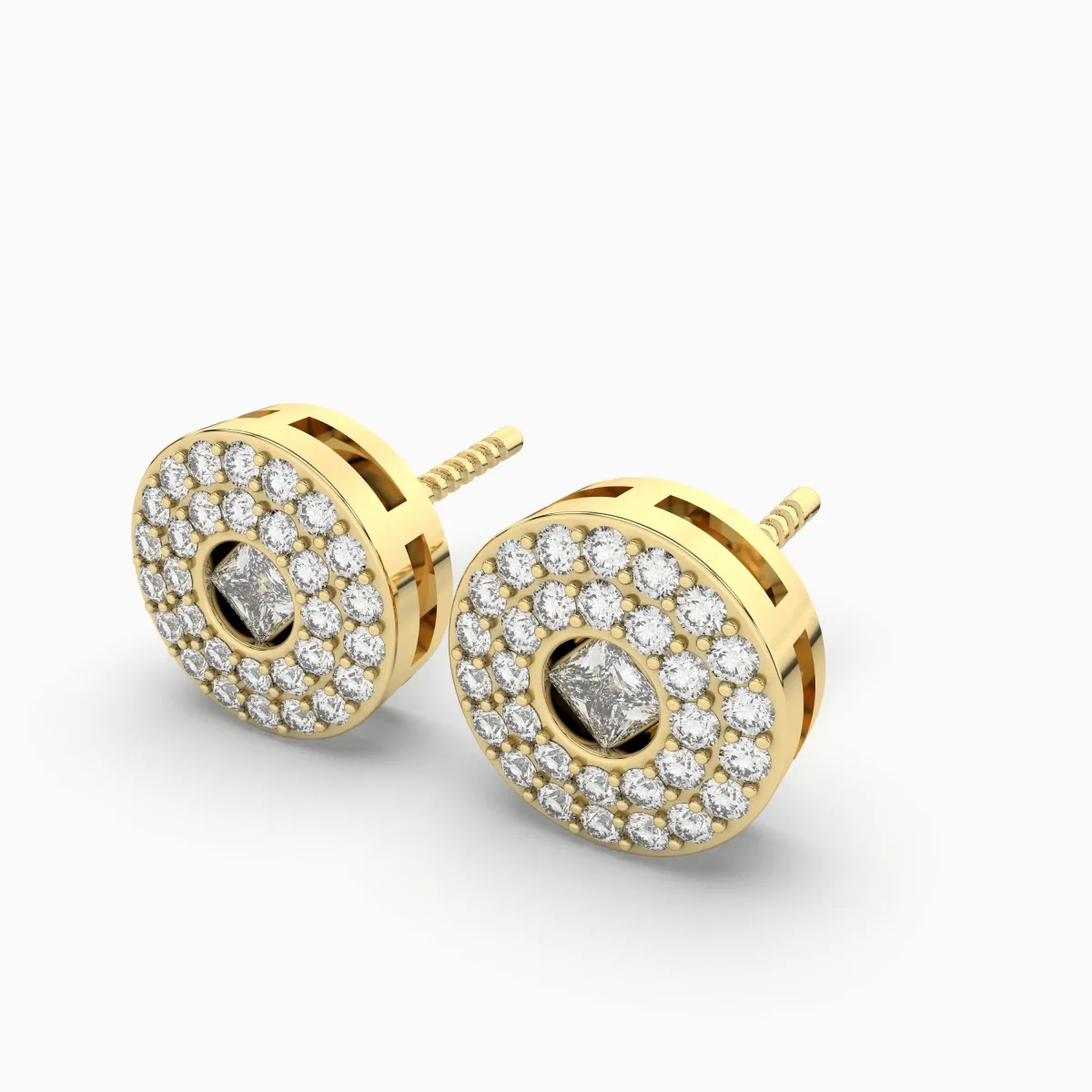Stepped Cluster 0.27 CT.T.W. Natural Diamond Stud Earrings