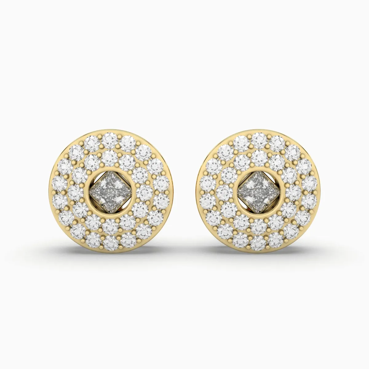 Stepped Cluster 0.27 CT.T.W. Natural Diamond Stud Earrings