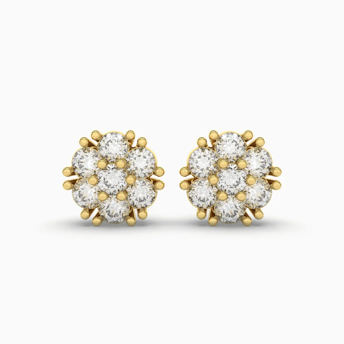 0.44 CT.T.W Vintage Cluster Studded Lab Grown Diamond Earring