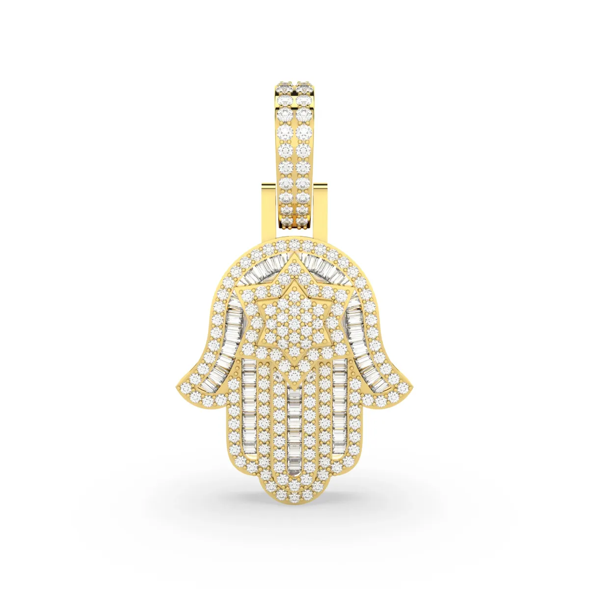 Natural Diamond Hamsa Pendant