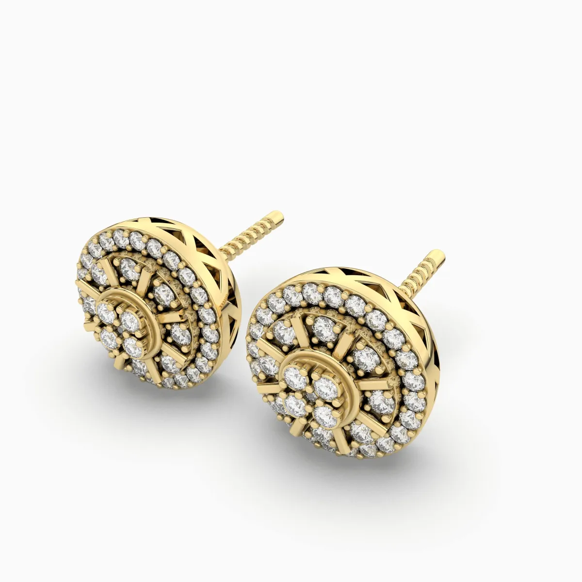 Womens Natural Diamond Pre Set Solitaire Stud Earrings