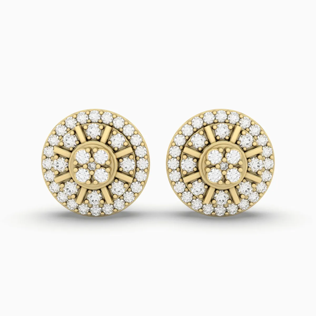 Womens Natural Diamond Pre Set Solitaire Stud Earrings
