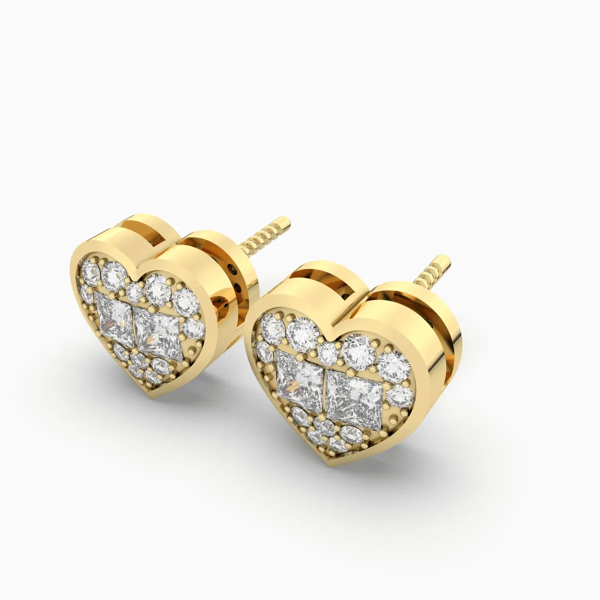 Heart Shape Natural Diamond Stud Earring For Women
