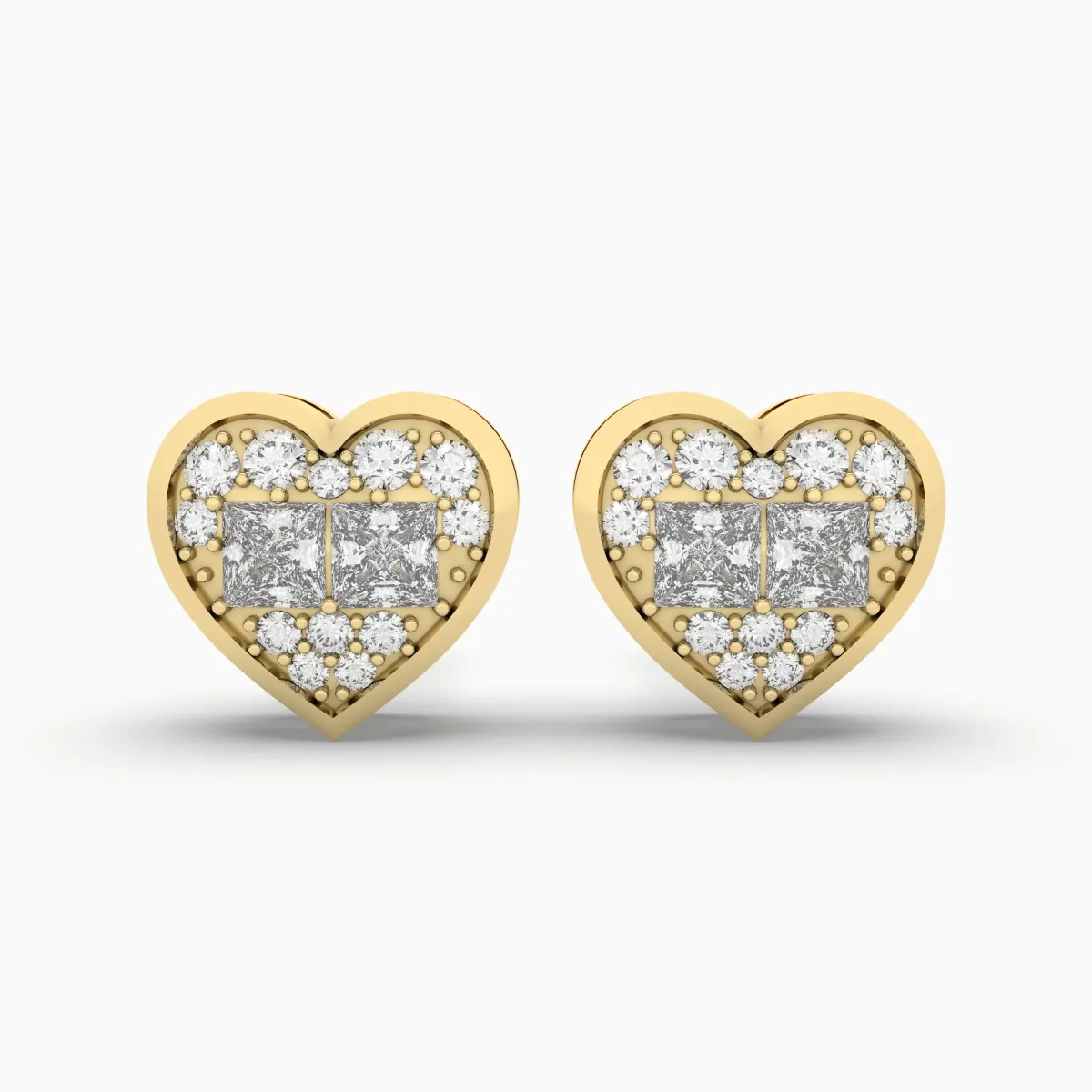 Heart Shape Natural Diamond Stud Earring For Women