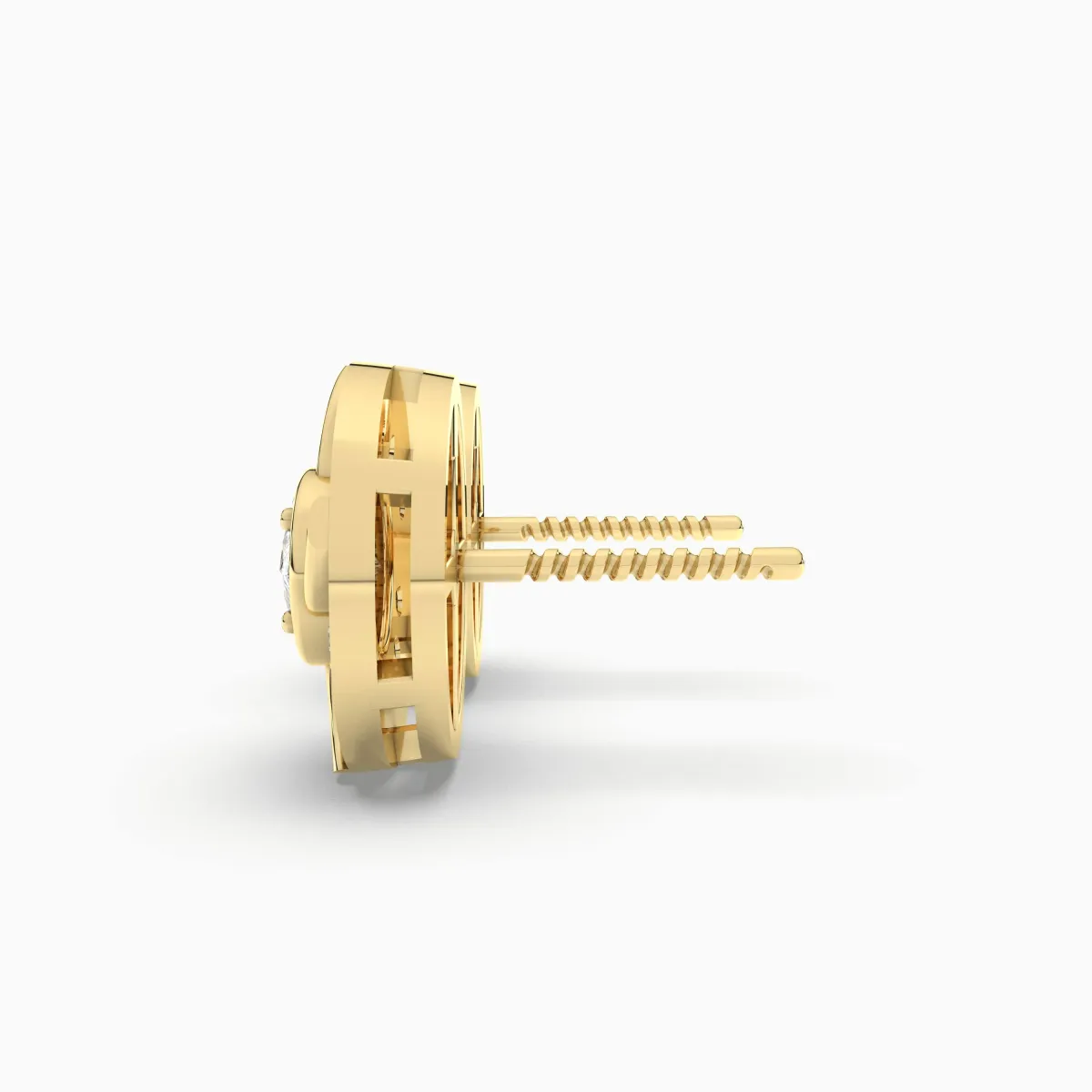 Stunning Halo Natural Diamond Stud Earring For Women