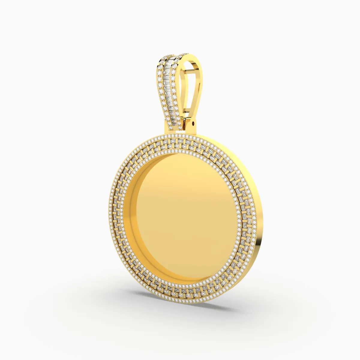 Customizable Natural Diamond Picture Pendant For Mens