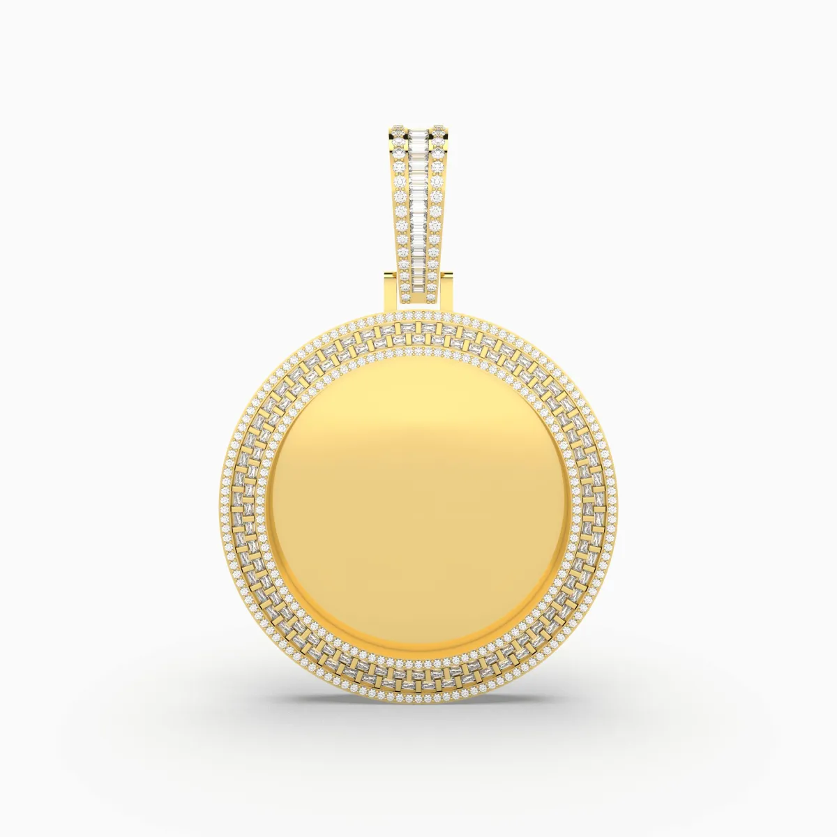 Customizable Natural Diamond Picture Pendant For Mens